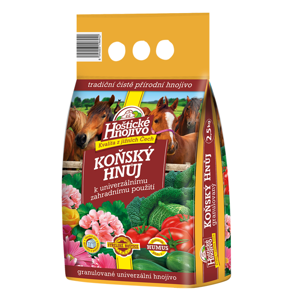 Hoštické hnojivo - Koňský hnoj 2,50kg + 0,75kg zdarma Hoštické hnojivo - Koňský hnoj 2,50kg + 0,75kg zdarma